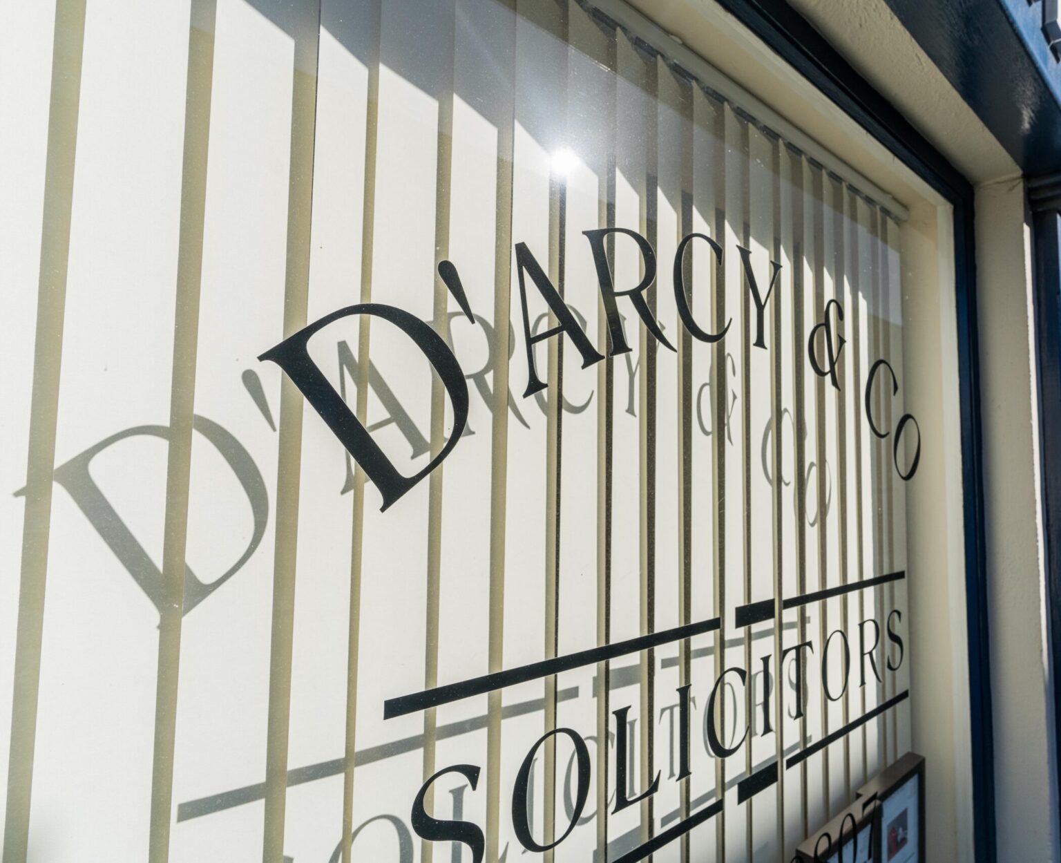 D'Arcy & Co Window Lettering