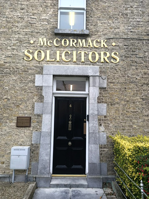 McCormack Solicitors Front Sign